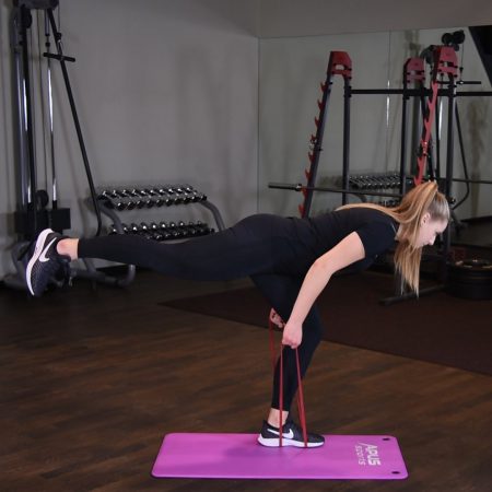 Martwy ciąg jednonóż z gumą power band