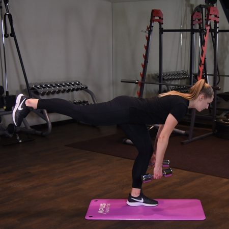 Martwy ciąg jednonóż z hantlami