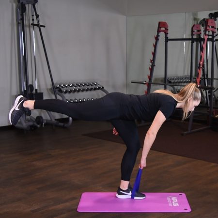 Martwy ciąg jednonóż z gumą mini band