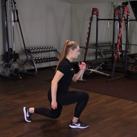 Przeskoki w wykroku Ćwiczenie Przeskoki w wykroku - just be fit