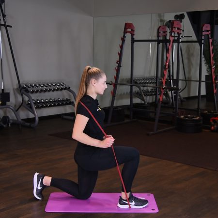 Przysiad dzielony z gumą power band