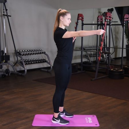 Wyciskanie jednorącz w staniu z gumą mini band