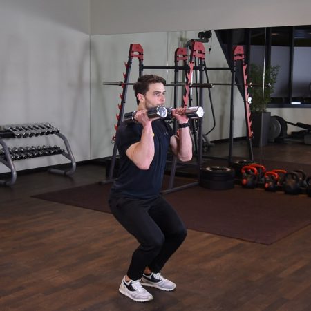 Ćwiczenie Hang power clean hantlami - just be fit