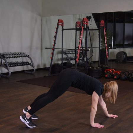 Inchworm z pompką na kolanach - just be fit