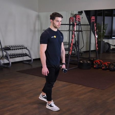 Martwy ciąg jednonóż z hantlą