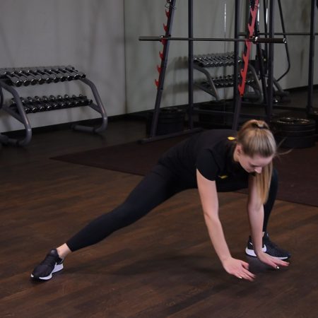 Przejścia między podporami jednonóż przez przysiad kozacki