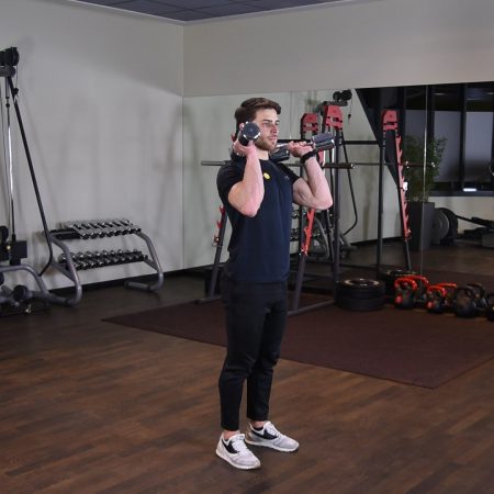 Ćwiczenie thruster z hantlami - just be fit