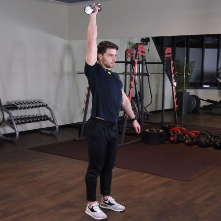 Wyciskanie hantla nad głowę jednorącz
