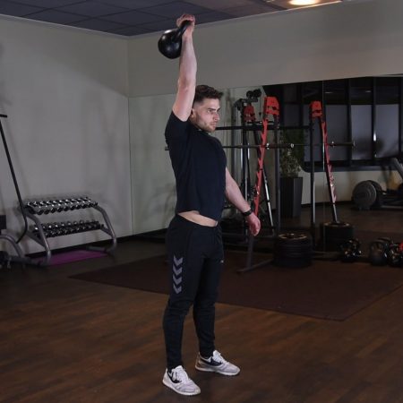 Ćwiczenie Kettlebell push press - just be fit