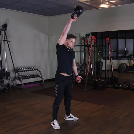 Kettlebell swing amerykański jednorącz - just be fit