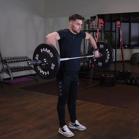 Ćwiczenie Podciąganie sztangi pod klatkę - just be fit