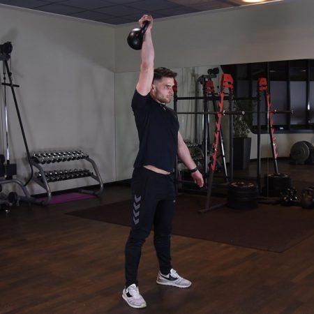 Wyciskanie kettlebell nad głowę - just be fit