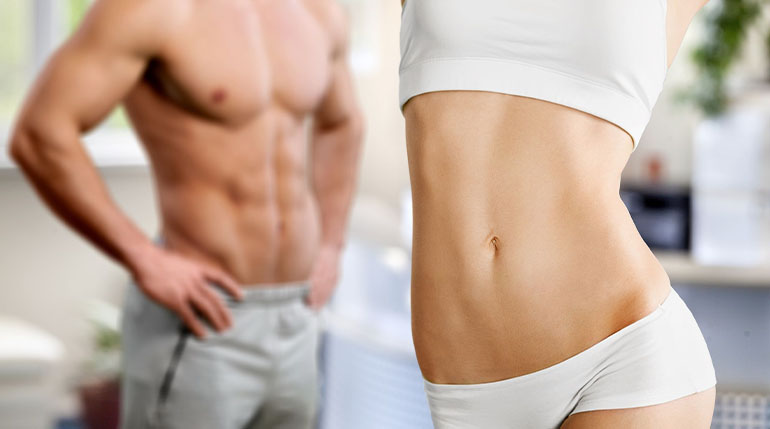 Wyrzeźbione ciała kobiety i mężczyzny